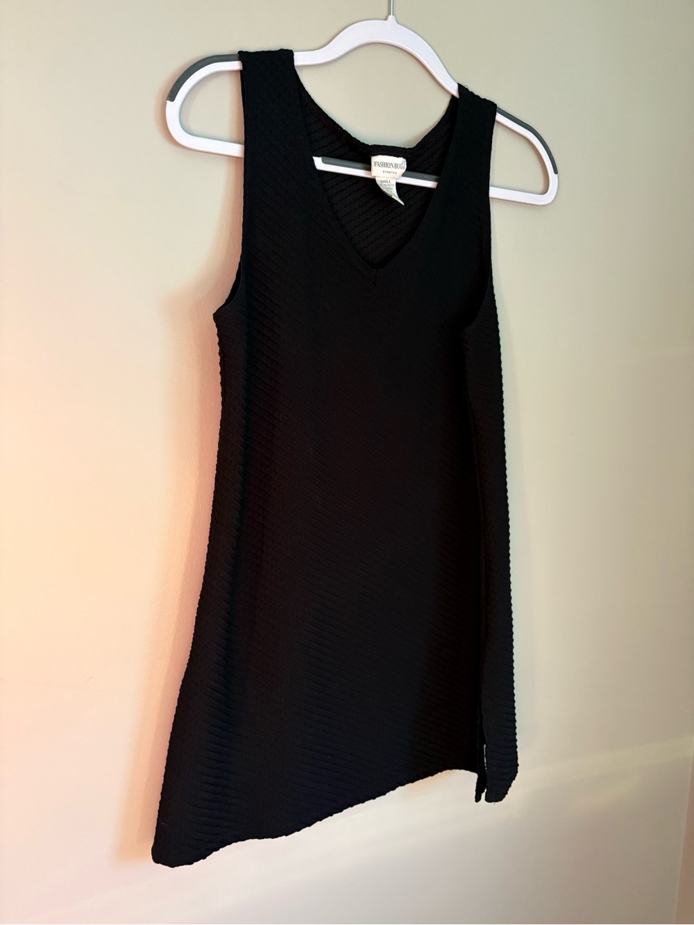 Fashion Bug Vintage Black Textured Ribbed Sleeveless Dress Small Whimsigoth